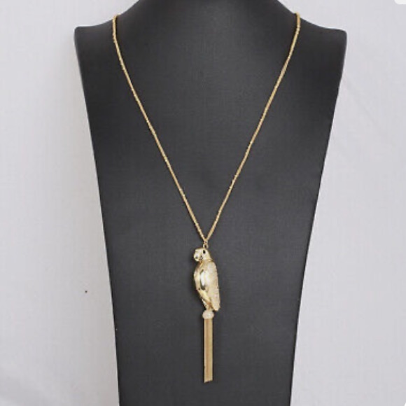 NWT Kate Spade Gold Toned Parrot Tassel Necklace - Picture 7 of 7